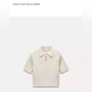 Zara faux fur polo shirt